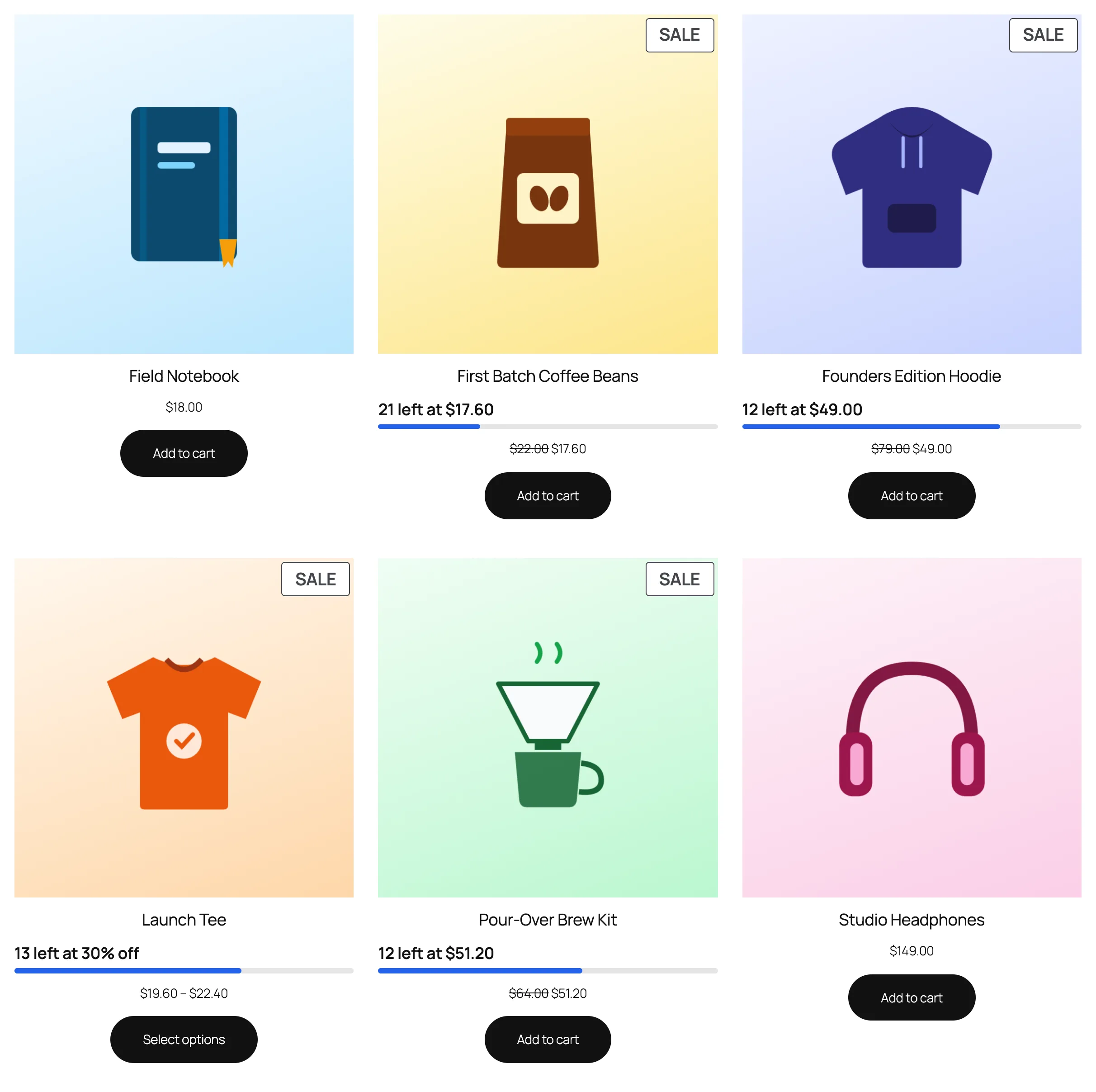 Shop page badges