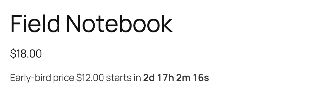 A starts-in countdown before the campaign opens